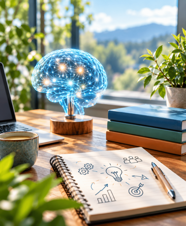 Bureau lumineux aux idées créatives